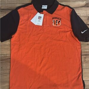 Nike NFL Bengals Orange and Black Polo Shirt
